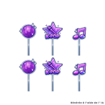 6 decorazioni viola per cupcake K-Pop per un compleanno a tema