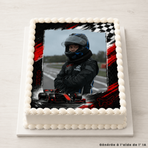 Foto commestibile A4 a tema Formula 1 per torta