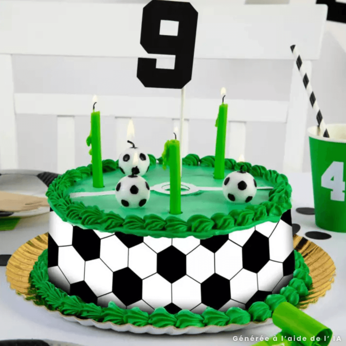 Contorni di torta a forma di pallone da calcio
