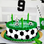 Contorni di torta a forma di pallone da calcio