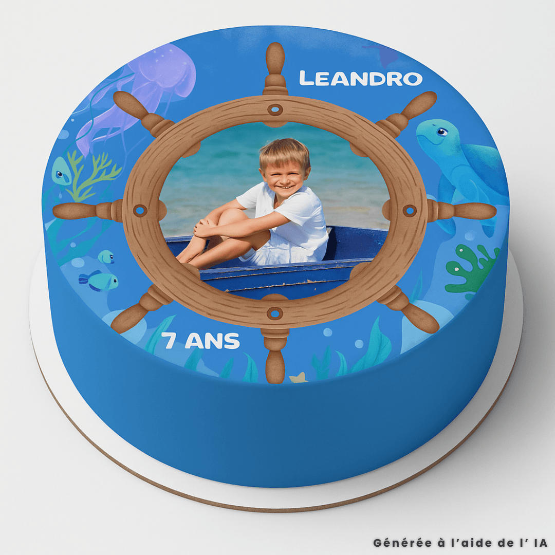 Foto commestibile dell'oceano da 24 cm da personalizzare