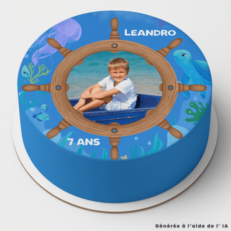 Foto commestibile dell'oceano da 24 cm da personalizzare