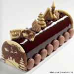 2 Placchette cioccolato per tronchetto di Natale "Joyeux Noël"