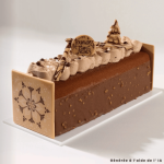 2 estremità di tronchetto a forma di fiocco di neve - cioccolato e caramello