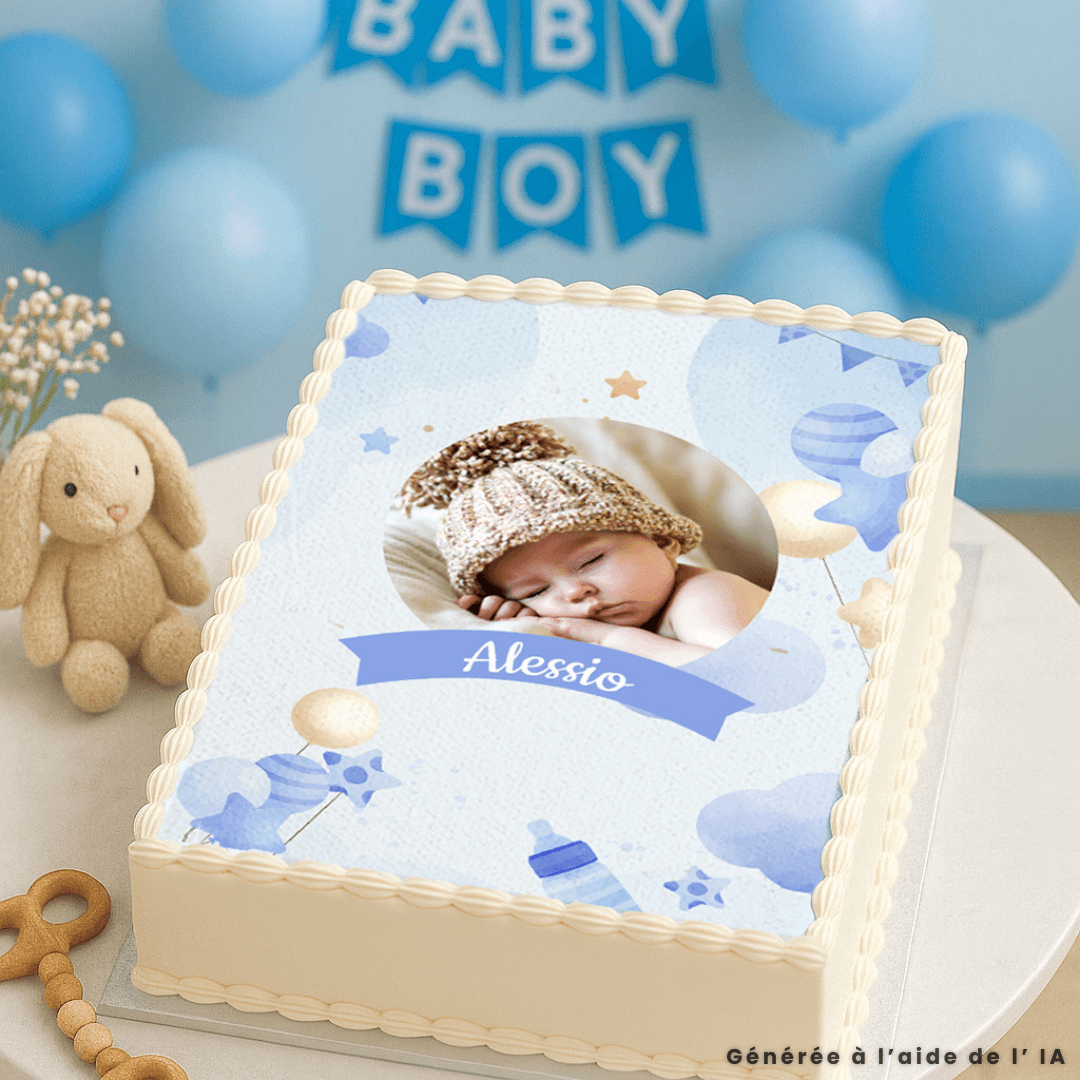 Foglia di zucchero baby blue personalizzata