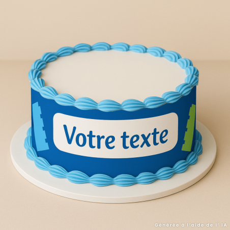 Bordo Torta Commestibile - Mattoni multicolori da Personalizzare