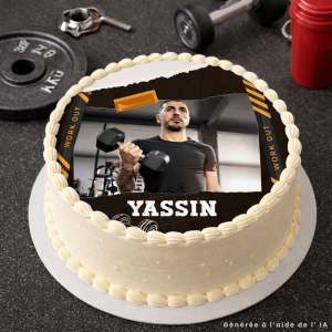 Foto Rotonda Commestibile 24 cm Musculazione da Personalizzare