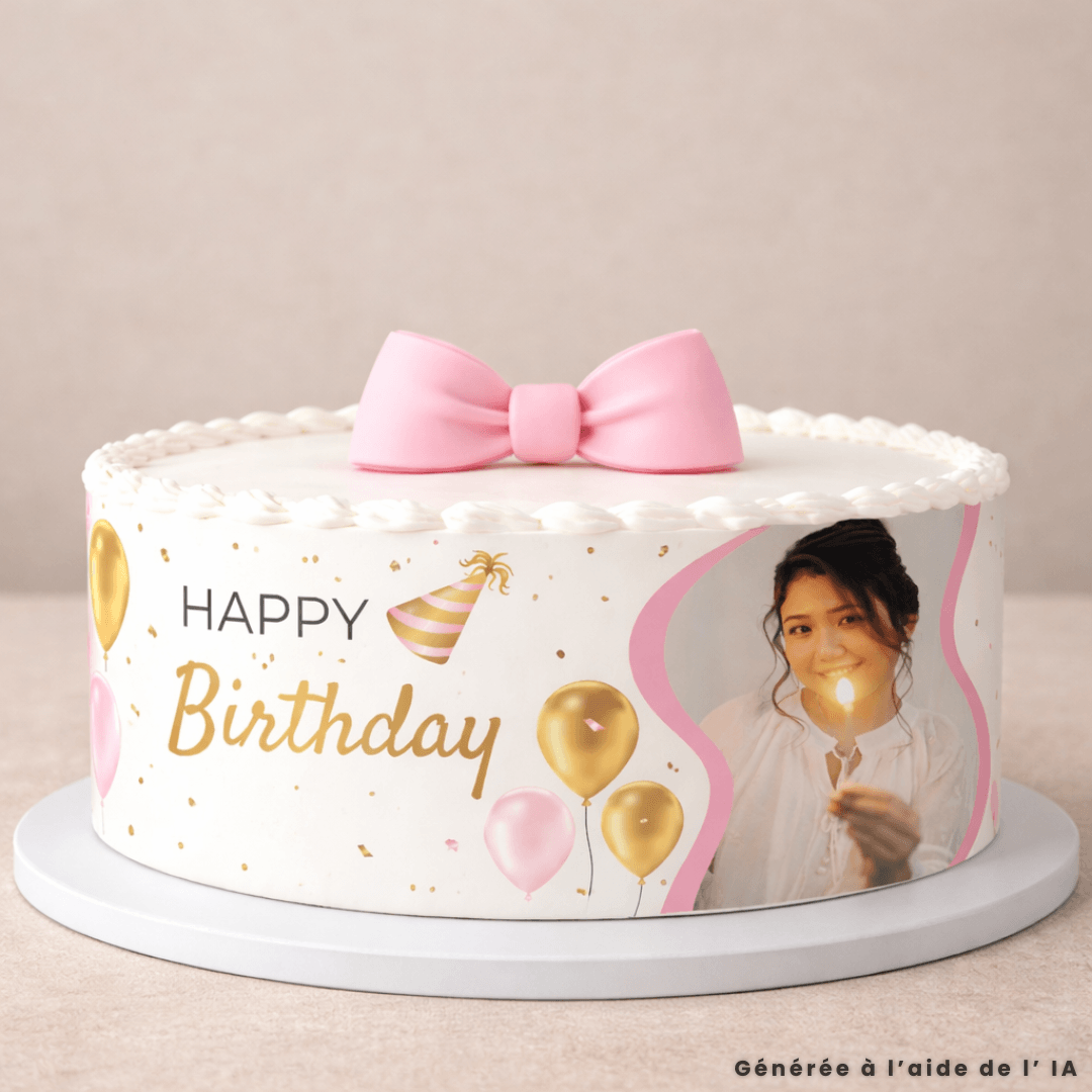 Contorno commestibile per la torta di buon compleanno