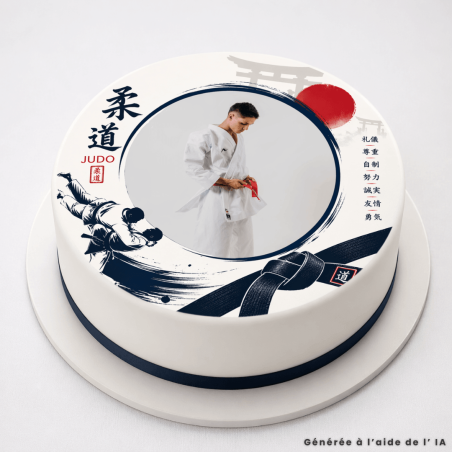 Foto commestibile di judo per torta personalizzata 20 cm
