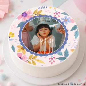 Foto floreale commestibile personalizzabile 24cm