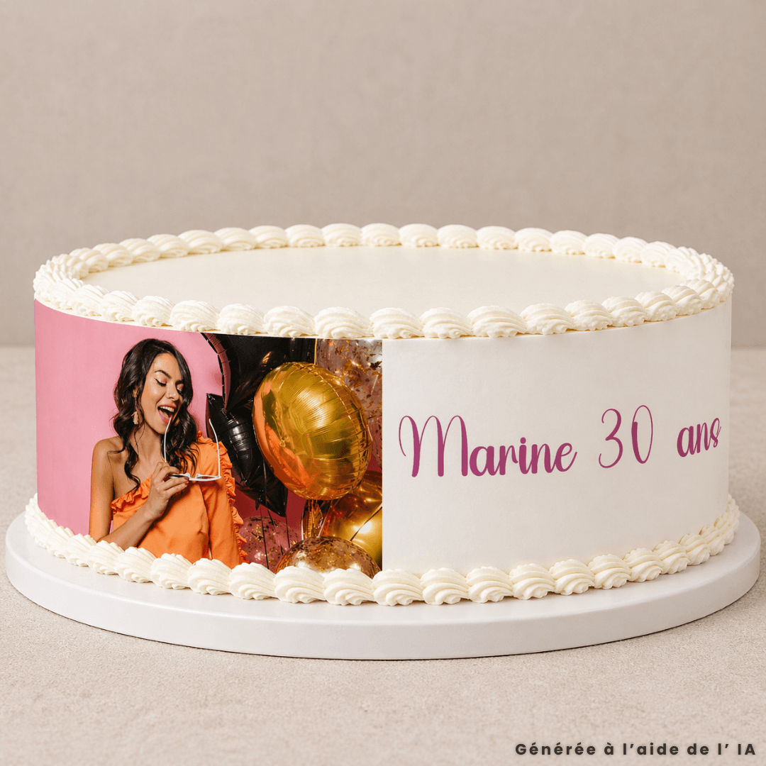 Schema per torta con foto e testo
