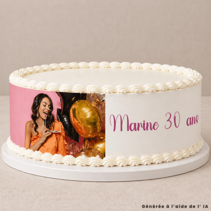 Schema per torta con foto e testo