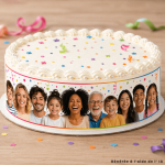Contorni della torta di zucchero con la tua foto