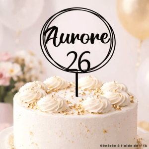 Topper rotondo per torta di compleanno da personalizzare