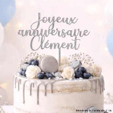 Topper per torta di buon compleanno da personalizzare