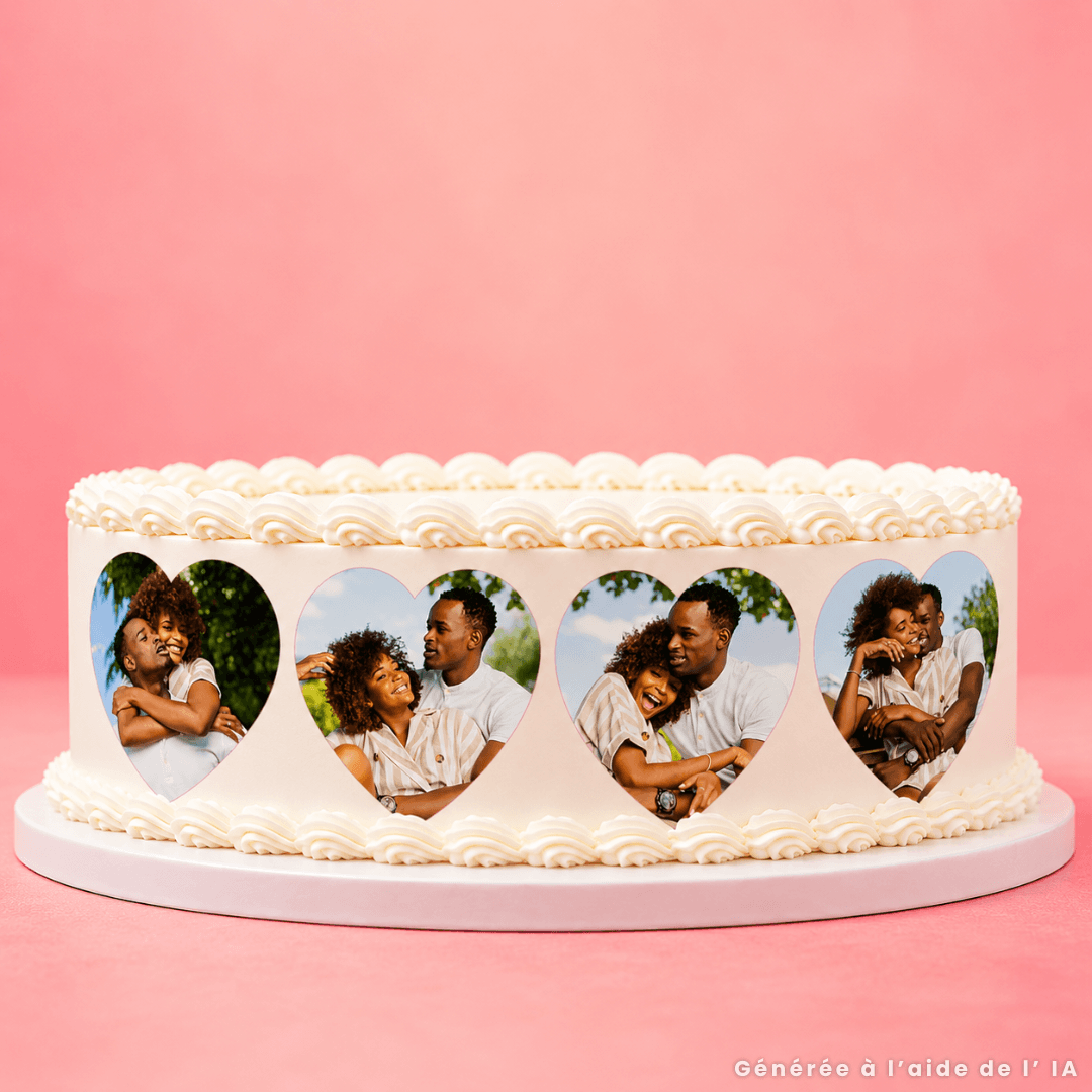 Decorazione per torta cuore con la tua foto