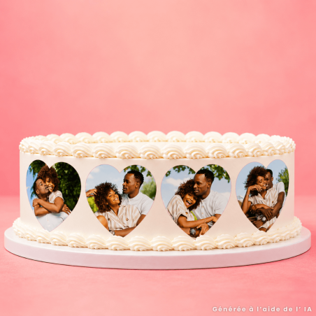 Decorazione per torta cuore con la tua foto