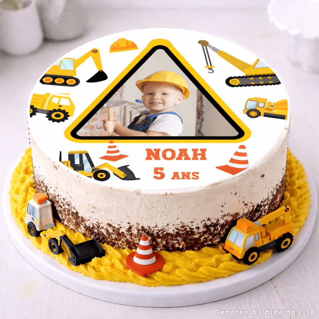Photo comestible ronde 20cm chantier