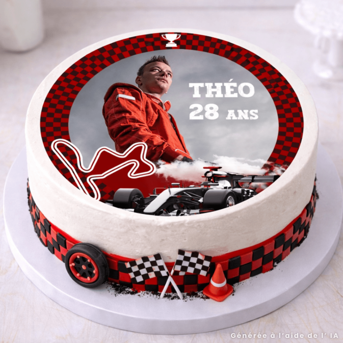 Photo comestible ronde 20cm Formule 1