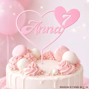 Topper per torta a cuore personalizzato - Colori a tua scelta