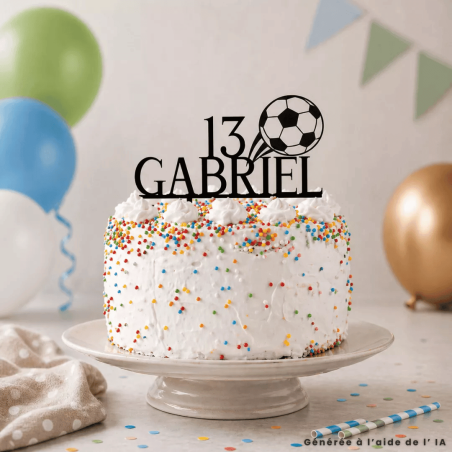 Topper per torta calcio personalizzabile