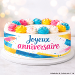 Contorno commestibile della torta di buon compleanno