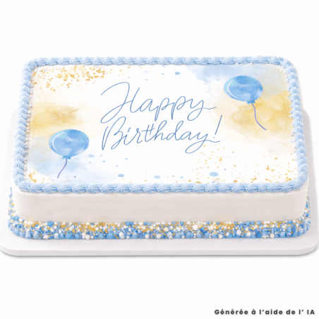 Foglio di zucchero A4 Happy Birthday