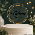 Cake topper tondo trasparente personalizzabile