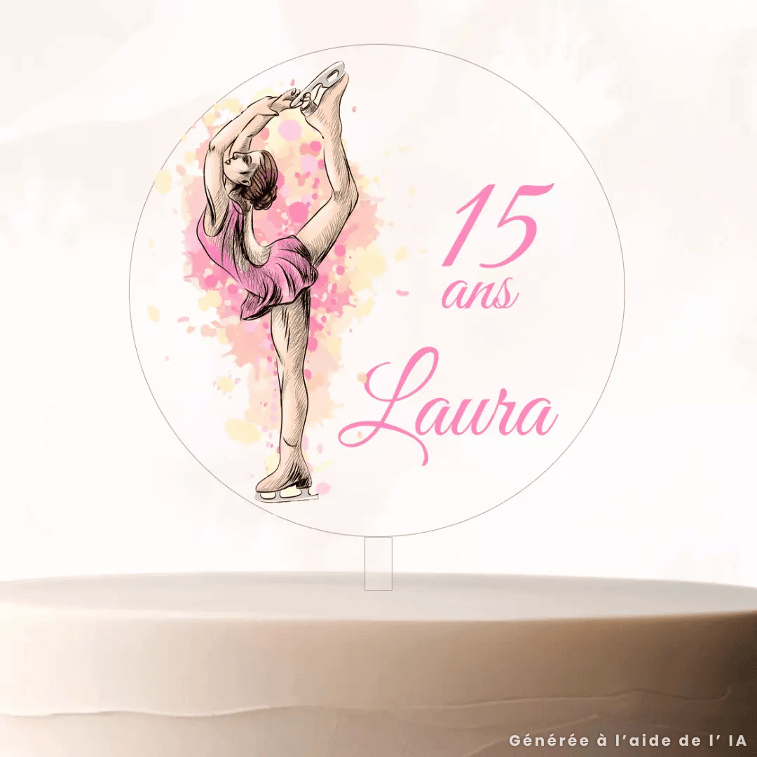 Decorazione per torta personalizzabile con pattinaggio artistico