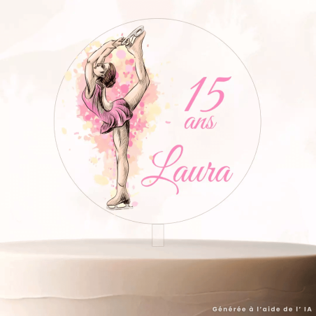Decorazione per torta personalizzabile con pattinaggio artistico