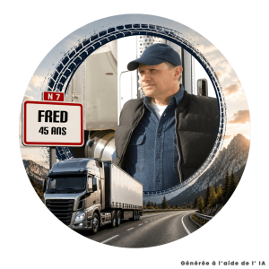 Foto rotonda commestibile da 24 cm camion personalizzabile