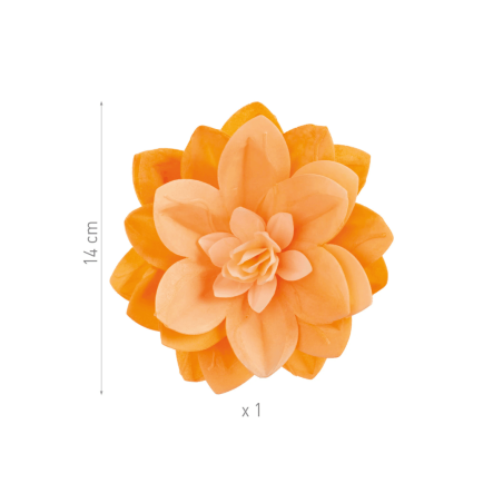 Fiore di carta di riso, ninfea arancione, 14 cm