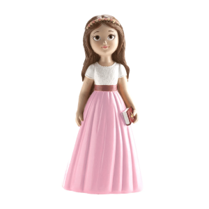 statuina per torta di comunione da bambina