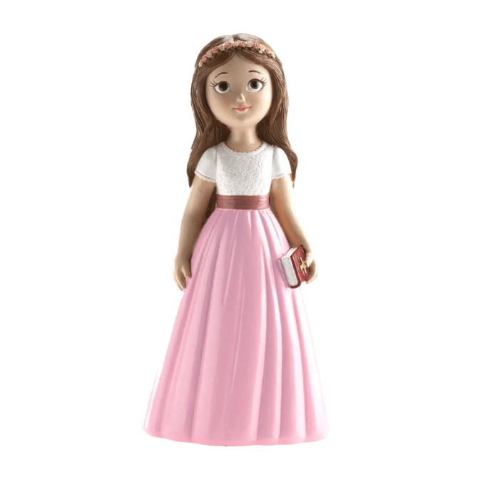 statuina per torta di comunione da bambina