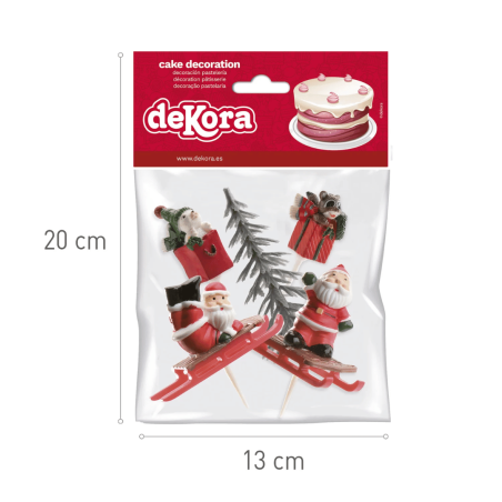 Set di 6 decorazioni non commestibili per il ceppo di Natale.
