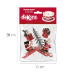 Set di 6 decorazioni non commestibili per il ceppo di Natale.