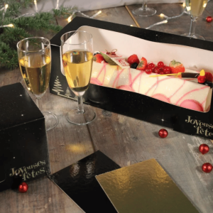 Tronchetto nero con finestra, Eleganza - Buone Feste