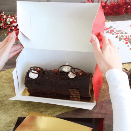 Scatola regalo per tronchetto di Natale rosso