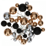 palline decorative per torta nei colori oro metallizzato, argento e nero