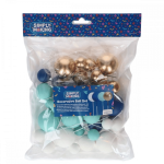 Set di 32 palline decorative per la torta di un baby shower.