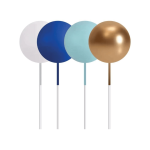palline decorative blu, bianche e oro