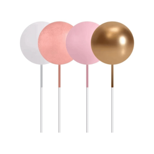 Palline di torta rosa, bianche e dorate x32