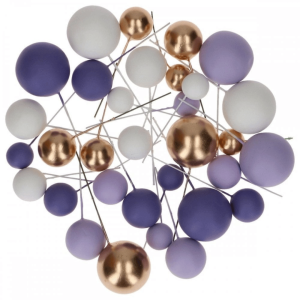 palline di torta decorative viola e oro