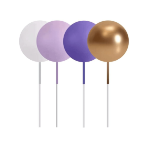 32 palline decorative per una torta nei colori viola, bianco e oro