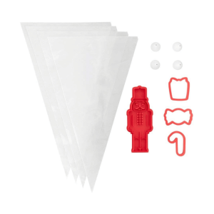 Kit di tagliabiscotti natalizi con sac à poche e beccucci