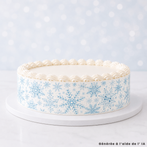 Contorno di torta commestibile Fiocchi - Natale