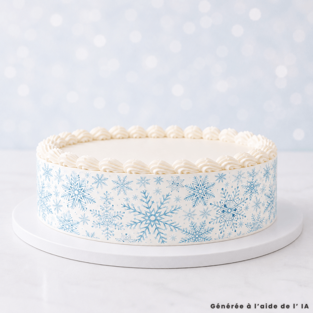Contorno di torta commestibile Fiocchi - Natale