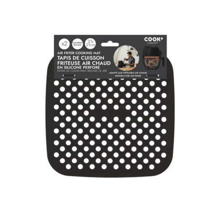2 tappetini da forno riutilizzabili per friggitrice ad aria 21x21 cm - COOKCONCEPT