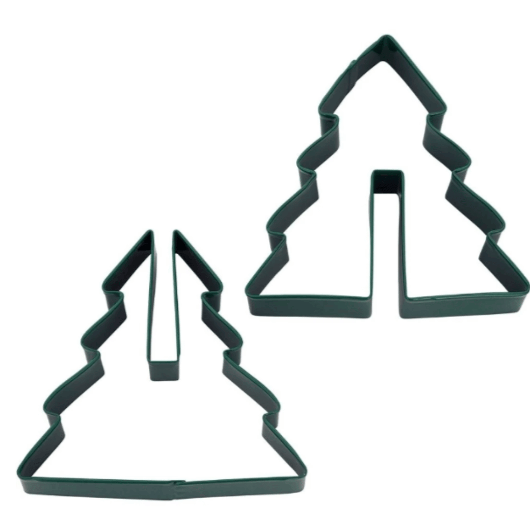 Formine per biscotti natalizi in metallo 3D a forma di albero di Natale, perfette per biscotti e frollini.