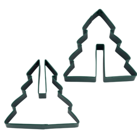 Formine per biscotti natalizi in metallo 3D a forma di albero di Natale, perfette per biscotti e frollini.